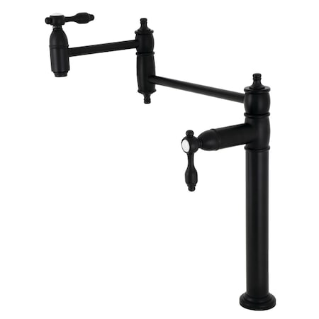 Kingston Brass Deck Mount Pot Filler, Matte Black KS3700TAL